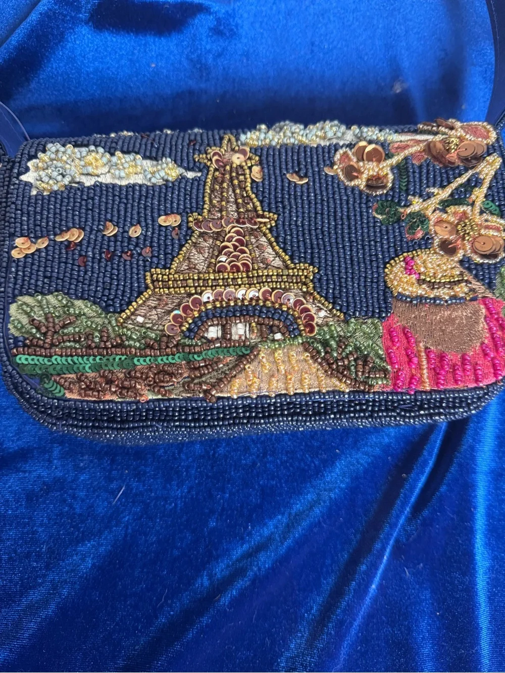 Viral Beaded TJ Maxx Shoulder Bag with Paris Motif